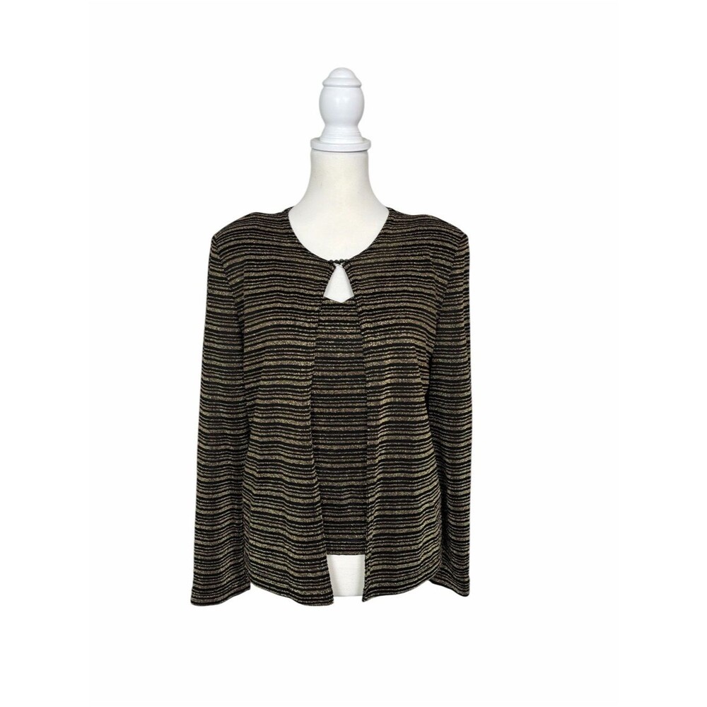 Jeffrey & Dara Evening 2 Piece Set Metallic Knit Tank & Cardigan Party Set